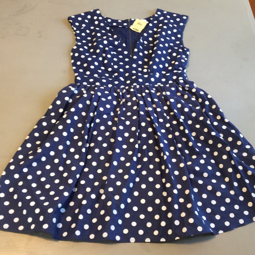 Navy blue polka dot dress